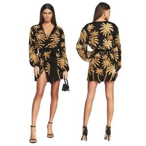Retrofete Black and Gold Mini Dress
